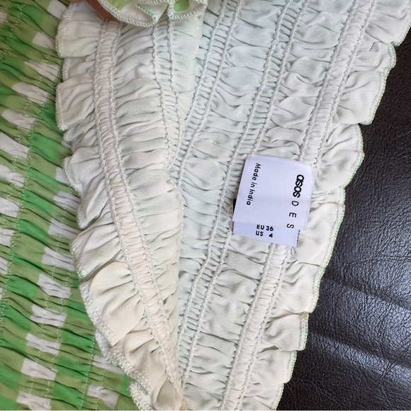 Strapless gingham green maxi Size 4 - Picture 5 of 5